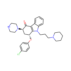 O=C1c2c(n(CCCN3CCCCC3)c3ccccc23)[C@H](Oc2ccc(Cl)cc2)C[C@H]1N1CCNCC1 ZINC000028572394
