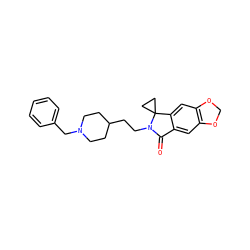 O=C1c2cc3c(cc2C2(CC2)N1CCC1CCN(Cc2ccccc2)CC1)OCO3 ZINC000206550743