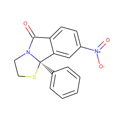 O=C1c2ccc([N+](=O)[O-])cc2[C@@]2(c3ccccc3)SCCN12 ZINC000006582017