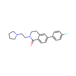 O=C1c2ccc(-c3ccc(F)cc3)cc2CCN1CCN1CCCC1 ZINC000059113078