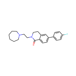 O=C1c2ccc(-c3ccc(F)cc3)cc2CCN1CCN1CCCCCC1 ZINC000059112278