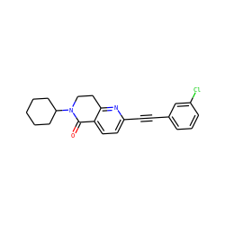 O=C1c2ccc(C#Cc3cccc(Cl)c3)nc2CCN1C1CCCCC1 ZINC000071340373