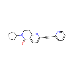 O=C1c2ccc(C#Cc3ccccn3)nc2CCN1C1CCCC1 ZINC000071340535