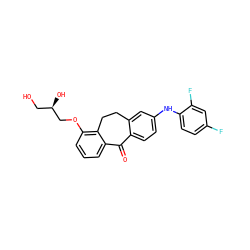 O=C1c2ccc(Nc3ccc(F)cc3F)cc2CCc2c(OC[C@H](O)CO)cccc21 ZINC000095577711