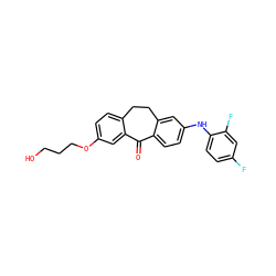 O=C1c2ccc(Nc3ccc(F)cc3F)cc2CCc2ccc(OCCCO)cc21 ZINC000095575367