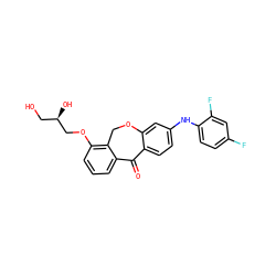 O=C1c2ccc(Nc3ccc(F)cc3F)cc2OCc2c(OC[C@H](O)CO)cccc21 ZINC000103285428