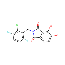 O=C1c2ccc(O)c(O)c2C(=O)N1Cc1c(F)ccc(F)c1Cl ZINC000042921007