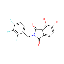 O=C1c2ccc(O)c(O)c2C(=O)N1Cc1ccc(F)c(F)c1F ZINC000042924181