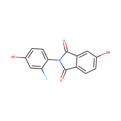 O=C1c2ccc(O)cc2C(=O)N1c1ccc(O)cc1F ZINC000028818137