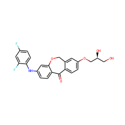 O=C1c2ccc(OC[C@@H](O)CO)cc2COc2cc(Nc3ccc(F)cc3F)ccc21 ZINC000103292989