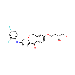 O=C1c2ccc(OCC[C@@H](O)CO)cc2COc2cc(Nc3ccc(F)cc3F)ccc21 ZINC000103292992