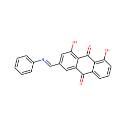 O=C1c2cccc(O)c2C(=O)c2c(O)cc(/C=N/c3ccccc3)cc21 ZINC000103268096