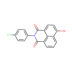 O=C1c2cccc3c(O)ccc(c23)C(=O)N1c1ccc(Cl)cc1 ZINC000005731263