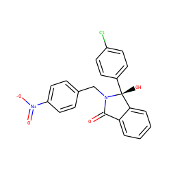 O=C1c2ccccc2[C@@](O)(c2ccc(Cl)cc2)N1Cc1ccc([N+](=O)[O-])cc1 ZINC000066103583