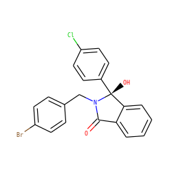 O=C1c2ccccc2[C@@](O)(c2ccc(Cl)cc2)N1Cc1ccc(Br)cc1 ZINC000066111889