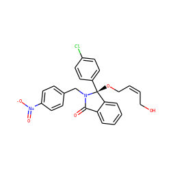 O=C1c2ccccc2[C@@](OC/C=C\CO)(c2ccc(Cl)cc2)N1Cc1ccc([N+](=O)[O-])cc1 ZINC000066102848