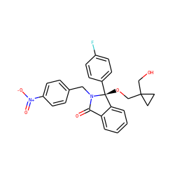 O=C1c2ccccc2[C@@](OCC2(CO)CC2)(c2ccc(F)cc2)N1Cc1ccc([N+](=O)[O-])cc1 ZINC000142713793