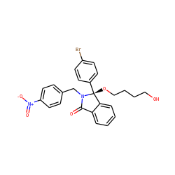 O=C1c2ccccc2[C@@](OCCCCO)(c2ccc(Br)cc2)N1Cc1ccc([N+](=O)[O-])cc1 ZINC000066128784