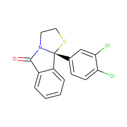 O=C1c2ccccc2[C@@]2(c3ccc(Cl)c(Cl)c3)SCCN12 ZINC000006583018