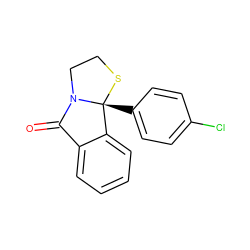 O=C1c2ccccc2[C@@]2(c3ccc(Cl)cc3)SCCN12 ZINC000006583019