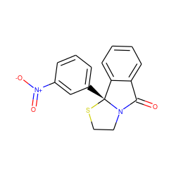 O=C1c2ccccc2[C@@]2(c3cccc([N+](=O)[O-])c3)SCCN12 ZINC000006583026