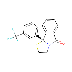 O=C1c2ccccc2[C@@]2(c3cccc(C(F)(F)F)c3)SCCN12 ZINC000006583023
