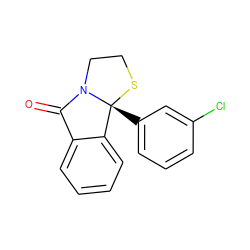O=C1c2ccccc2[C@@]2(c3cccc(Cl)c3)SCCN12 ZINC000006583024