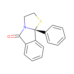 O=C1c2ccccc2[C@@]2(c3ccccc3)SCCN12 ZINC000002020189