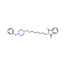 O=C1c2ccccc2C(=O)N1CCCCCCCCN1CCN(Cc2ccccc2)CC1 ZINC000653716954