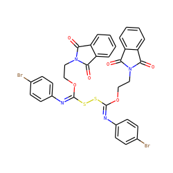 O=C1c2ccccc2C(=O)N1CCO/C(=N\c1ccc(Br)cc1)SS/C(=N/c1ccc(Br)cc1)OCCN1C(=O)c2ccccc2C1=O ZINC000095540453