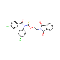 O=C1c2ccccc2C(=O)N1CCOC(=S)N(C(=O)c1ccc(Cl)cc1)c1ccc(Cl)cc1 ZINC000003648348