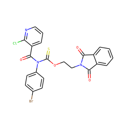 O=C1c2ccccc2C(=O)N1CCOC(=S)N(C(=O)c1cccnc1Cl)c1ccc(Br)cc1 ZINC000049872215