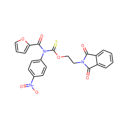 O=C1c2ccccc2C(=O)N1CCOC(=S)N(C(=O)c1ccco1)c1ccc([N+](=O)[O-])cc1 ZINC000027859692