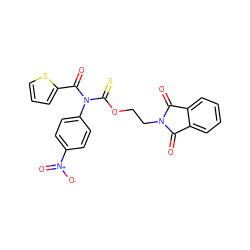 O=C1c2ccccc2C(=O)N1CCOC(=S)N(C(=O)c1cccs1)c1ccc([N+](=O)[O-])cc1 ZINC000027859685