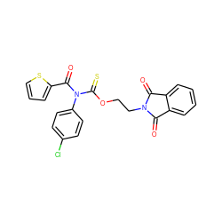 O=C1c2ccccc2C(=O)N1CCOC(=S)N(C(=O)c1cccs1)c1ccc(Cl)cc1 ZINC000001491466