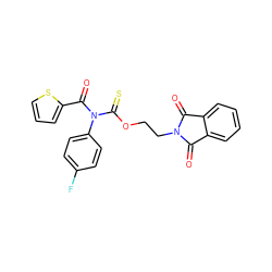 O=C1c2ccccc2C(=O)N1CCOC(=S)N(C(=O)c1cccs1)c1ccc(F)cc1 ZINC000003648352