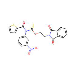 O=C1c2ccccc2C(=O)N1CCOC(=S)N(C(=O)c1cccs1)c1cccc([N+](=O)[O-])c1 ZINC000003648360
