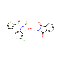 O=C1c2ccccc2C(=O)N1CCOC(=S)N(C(=O)c1cccs1)c1cccc(Cl)c1 ZINC000003648364