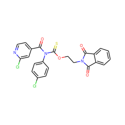 O=C1c2ccccc2C(=O)N1CCOC(=S)N(C(=O)c1ccnc(Cl)c1)c1ccc(Cl)cc1 ZINC000027860651