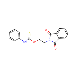 O=C1c2ccccc2C(=O)N1CCOC(=S)Nc1ccccc1 ZINC000028520581