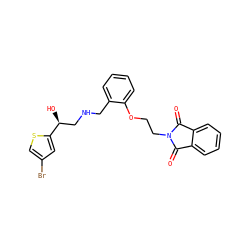 O=C1c2ccccc2C(=O)N1CCOc1ccccc1CNC[C@H](O)c1cc(Br)cs1 ZINC000014966862