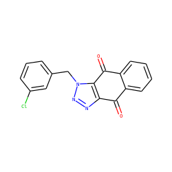 O=C1c2ccccc2C(=O)c2c1nnn2Cc1cccc(Cl)c1 ZINC000000384286
