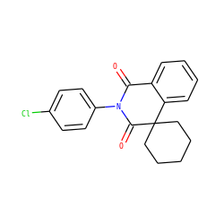 O=C1c2ccccc2C2(CCCCC2)C(=O)N1c1ccc(Cl)cc1 ZINC000040981034
