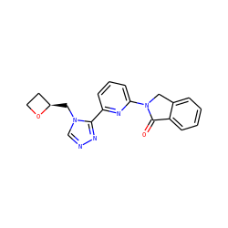 O=C1c2ccccc2CN1c1cccc(-c2nncn2C[C@@H]2CCO2)n1 ZINC001772605041