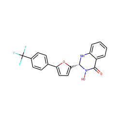O=C1c2ccccc2N[C@@H](c2ccc(-c3ccc(C(F)(F)F)cc3)o2)N1O ZINC000036380706
