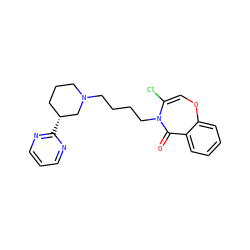 O=C1c2ccccc2OC=C(Cl)N1CCCCN1CCC[C@@H](c2ncccn2)C1 ZINC000028524354