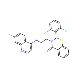 O=C1c2ccccc2S[C@@H](c2c(Cl)cccc2Cl)N1CCNc1ccnc2cc(Cl)ccc12 ZINC000035091171
