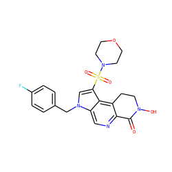 O=C1c2ncc3c(c(S(=O)(=O)N4CCOCC4)cn3Cc3ccc(F)cc3)c2CCN1O ZINC000071316842