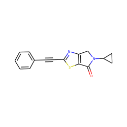 O=C1c2sc(C#Cc3ccccc3)nc2CN1C1CC1 ZINC000096273013