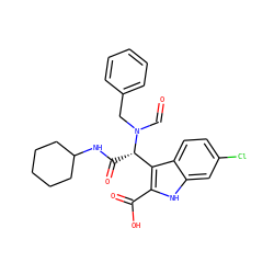 O=CN(Cc1ccccc1)[C@@H](C(=O)NC1CCCCC1)c1c(C(=O)O)[nH]c2cc(Cl)ccc12 ZINC000113882982